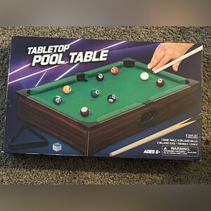 Tabletop Pool Table Game - Green and Brown